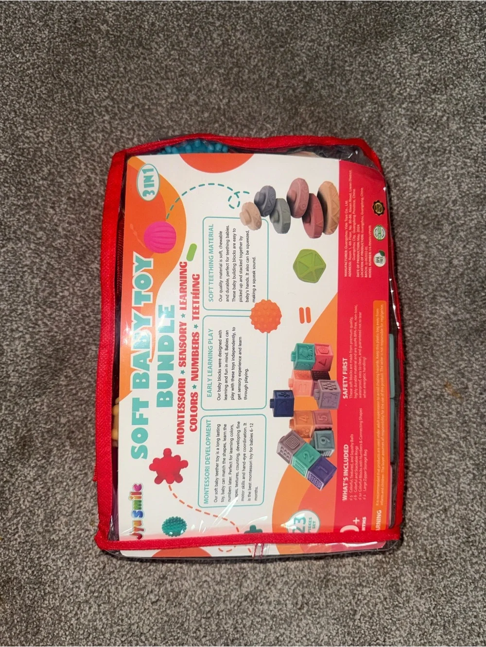 Sensory Shape Sorting & Stacking Toy Set - Pastel Multicolor